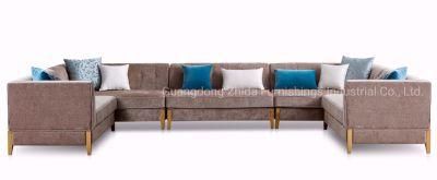 Modern Design Lounge Fabric Velvet Golden Home Furniture Couch Living Room Sofa