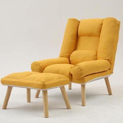 Living Room Bedroom Furniture Sofa Chair Office Furniture Solid Wood Frame with Footstool75*70*100cm