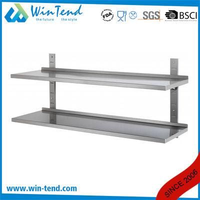 Stainless Steel Kitchen Adjustable Floating Wall Shelf with Backsplash
