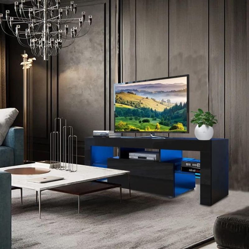 Modern TV Stand TV Cabinet Console Table with LED Light for Living Room