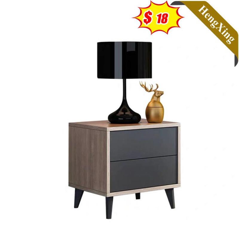 Nordic Simple Style Wooden Grey Color Bedroom Furniture Bed Side Table Night Stand