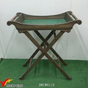 Unique Vintage Green Wooden Tray Table Coffee Table