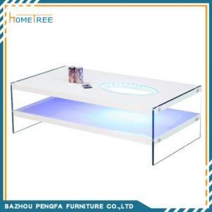 Glass Coffee Table with LED Decorated