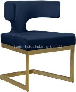 Modern Design Home Chair Simple Style Chair Velvet Metal Leg Living Room Chair Supplier