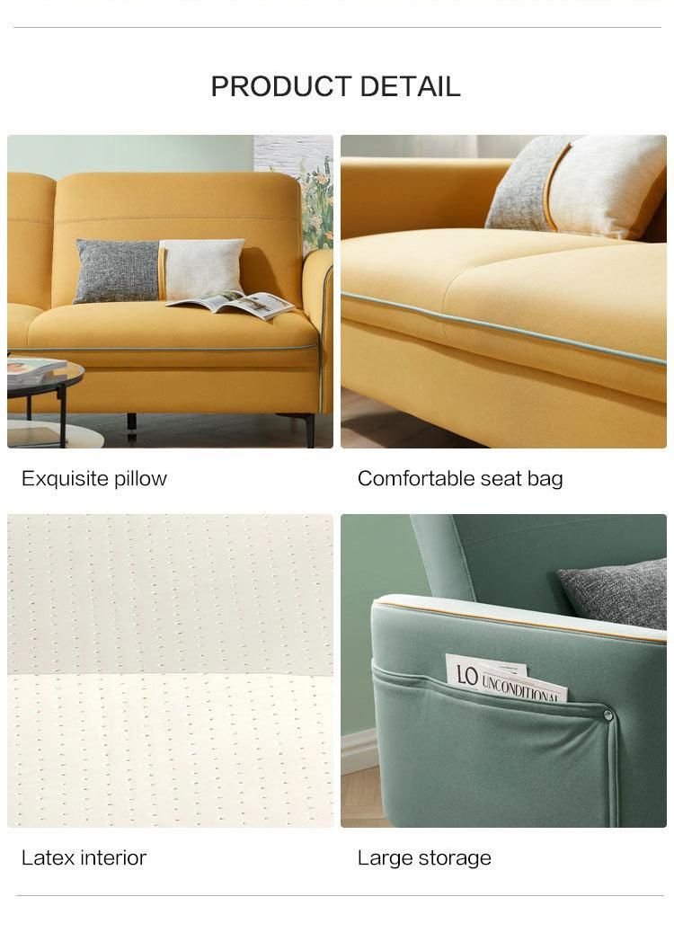 Hot Sale Sponge with Armrest Fabric Couch L Shape Sofas Bed Sofa S136