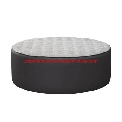 Round Ottoman Wooden Modern Bed Hotel Living Room Sofa Stool