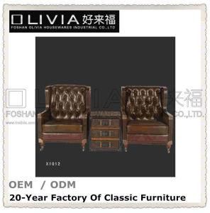 American Style Classic Luxury Chesterfiel Leather Living Room Sofa Set Home Furniture