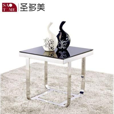 Modern Simple Living Room Furniture Metal Glass Square End Table