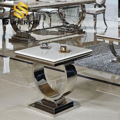 Living Room Furniture Square Stainless Steel Coffee Shop End Table
