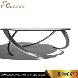 Home Living Room Published Stainless Steel Coffee Table in Siliver Finish