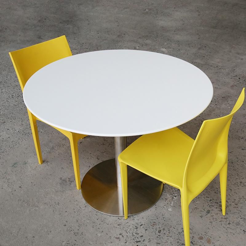 Kingkonree Solid Surface Natural Stone Onyx Marble Round Dining Table for Dining Room