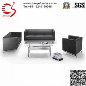 Sectional Black Leather Sofa Set (CY-S01183-3)
