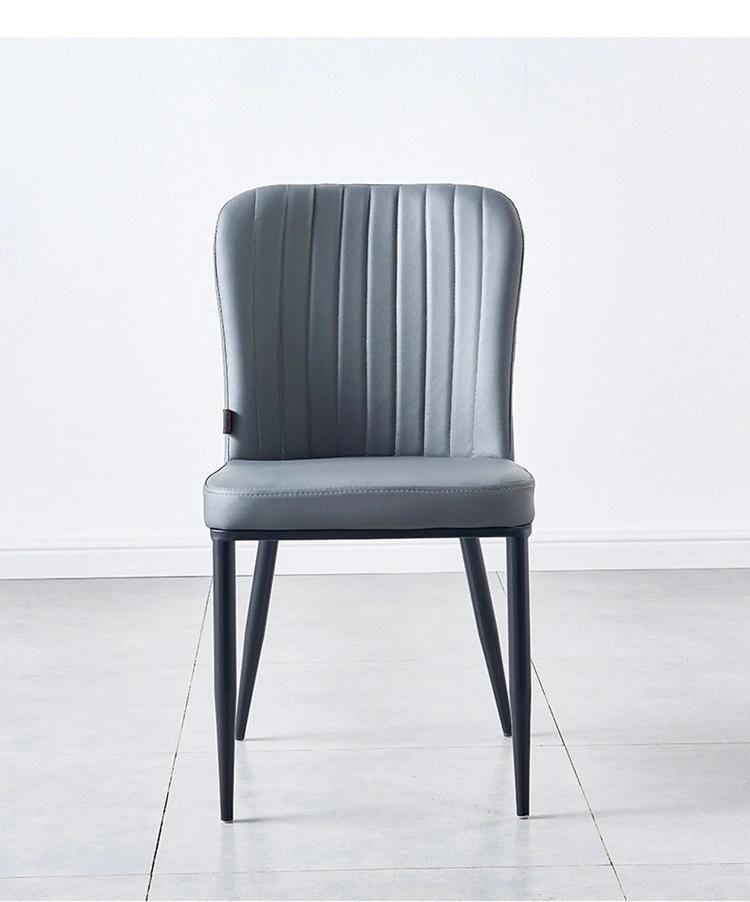 Sillas De Comedor Metal Leg PU Leather Dining Chair Hotel Room Accent Chairs French Style Living Room Chair