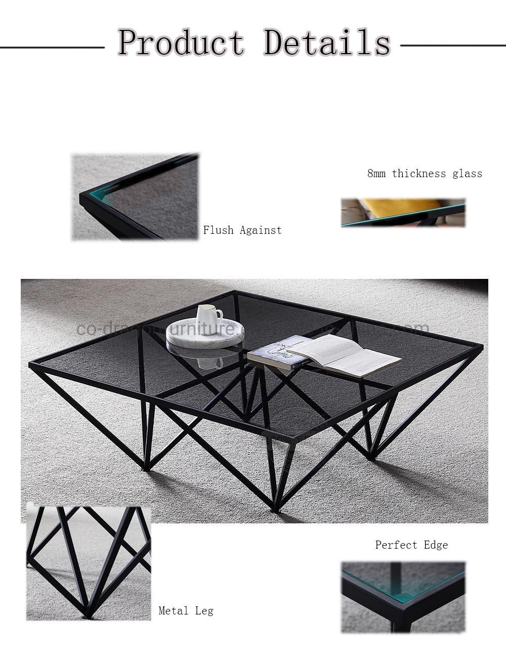 Chinese Supplier Living Room Furniture Design Modern Glass Coffee Table