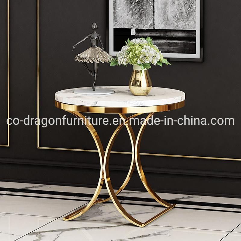 Fashion Minimalist Living Room Furniture Gold Stainless Steel Side Table