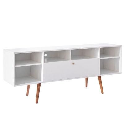 Customized Size and Color Modern Cabinet TV Stand Modern 2 Door Glass Shelf TV Stand for Tvs up to 80 Inches, 70 Inch