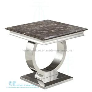 Modern Living Room Stainless Steel Square Coffee Table (HW-1350T)