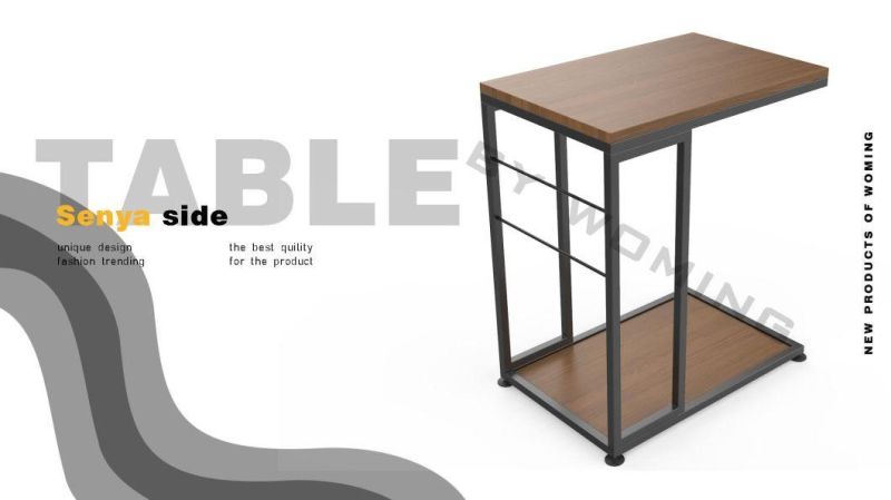 Easy Assembly Space Saving End Sofa Side Table, Coffee Table, Snack Table for Living Room, Bedroom, Bar