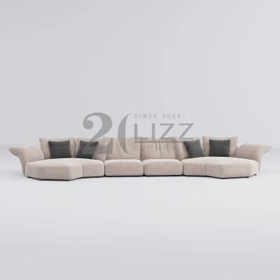 Good Quality Solid Wood Living Room Sofa Furniture Moder Long Couch Leisure Fabric Sofa