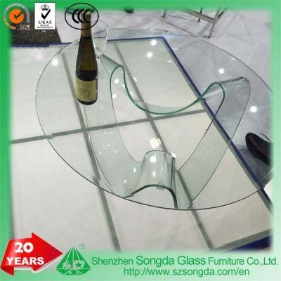 Glass Coffee Table by Bent Glass Base and Tempered Glass Top