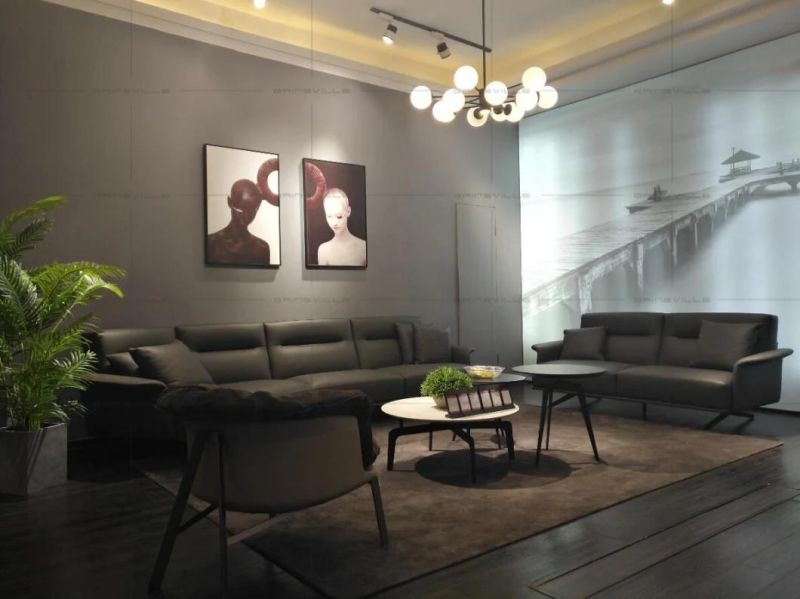 Foshan Factory Sectional Sofa Set Modern Living Room L Shape Leather Sofa Furniture