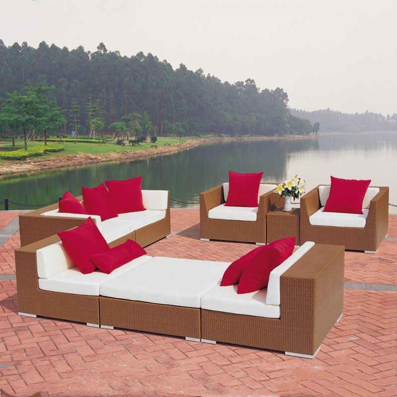 Outdoor Rattan Sofa Side Table Small Size Wicker End Table