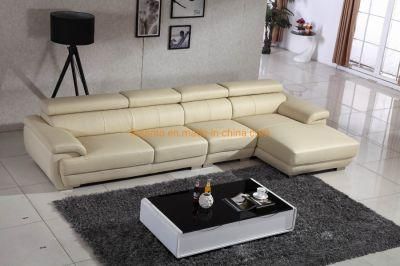 Modern Home Furniture European Style L Shape Living Room Top Grain Leather Sectional Sofa Set