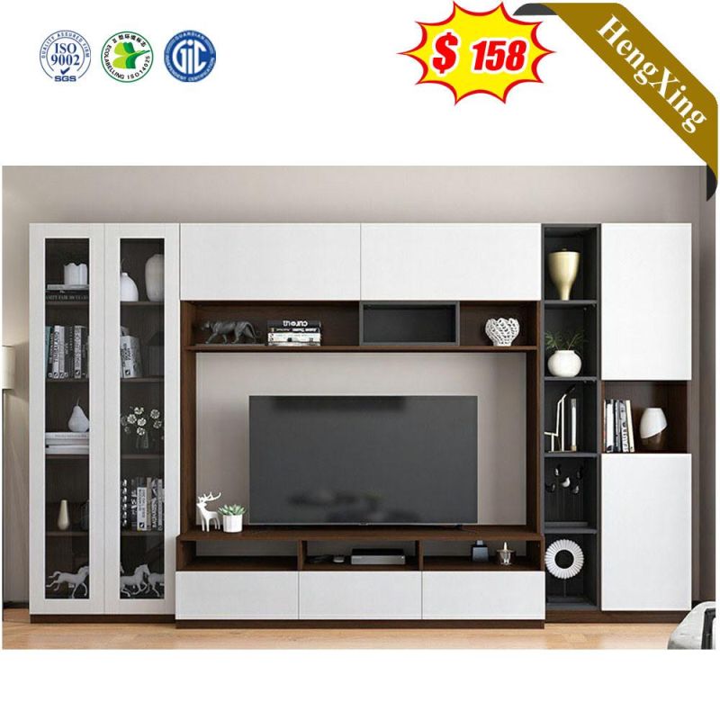 Simple Design White Living Room Furniture Wooden Melamine Laminated Board TV Stand MDF TV Wall Cabinet