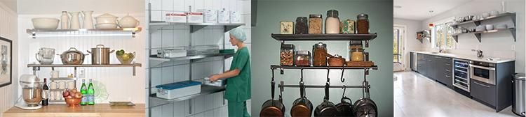 Kitchen Equipment Board Type Stainless Steel Metal Wall Mounted Heavy Duty Goods Shelf for Pallet