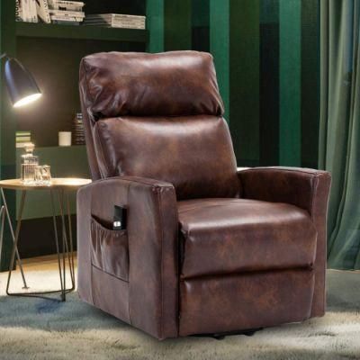 Fashion Leather Home Furniture Fashion Electric Power Lift Elder Help Rising up Sofa for Living Room Sofa with Storage Bag