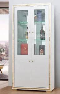 MDF Stainless Steel Living Dining Room Liquor Wine Display Cabinet with Shelf Modern Home Furniture