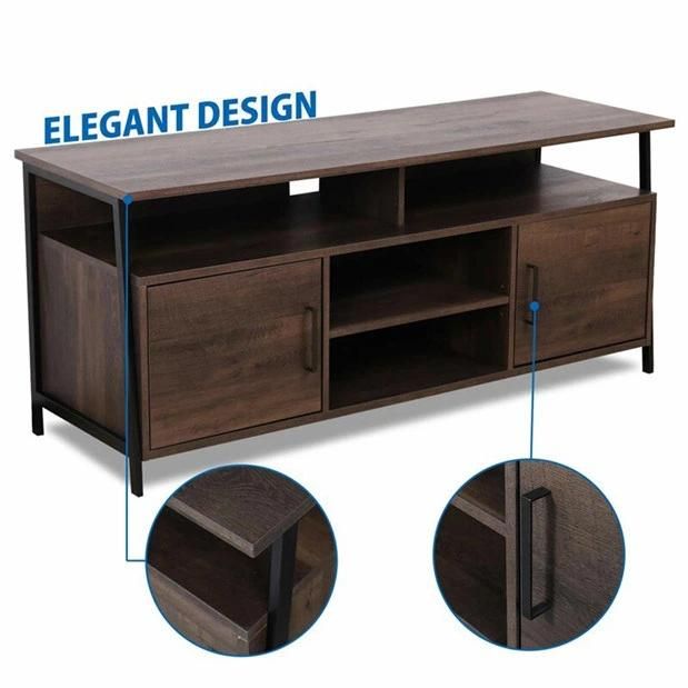Living Room Furniture Steel Modern TV Stand Cabinet with Drawer and Shelves