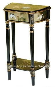 Hand Painted Antique Pine Crane Side Table Plant Stand