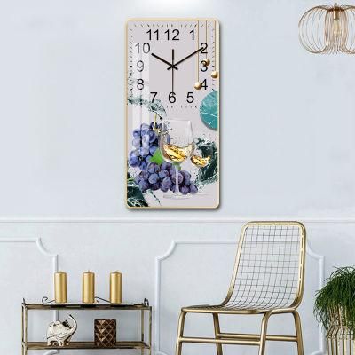 Brand Rectangular Crystal Porcelain Clock Paper Coated Dial Living Room Bedroom Decoration Cheap Plastic Wall Clocks