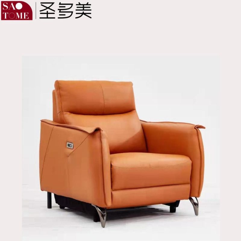 Modern Minimalist Smart Home Leather Double Armrest Single Seat Functional Sofa