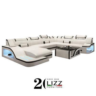 China Manufacturer Home Living Room Furniture Modern Sectional Sofa Sets with LED Light