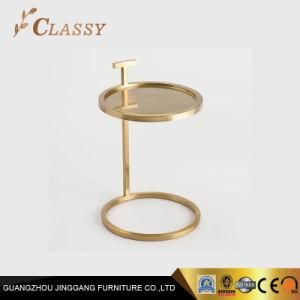 Luxury Contemporary Round Brass Metal Stainless Steel Side Table for Living Room