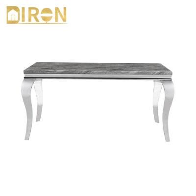 Home Living Room Furniture Modern Design Stainless Steel Marble Glass Top Coffee Table