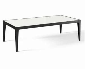 MDF Top Coffee Table White Painting with Wooden Leg Table