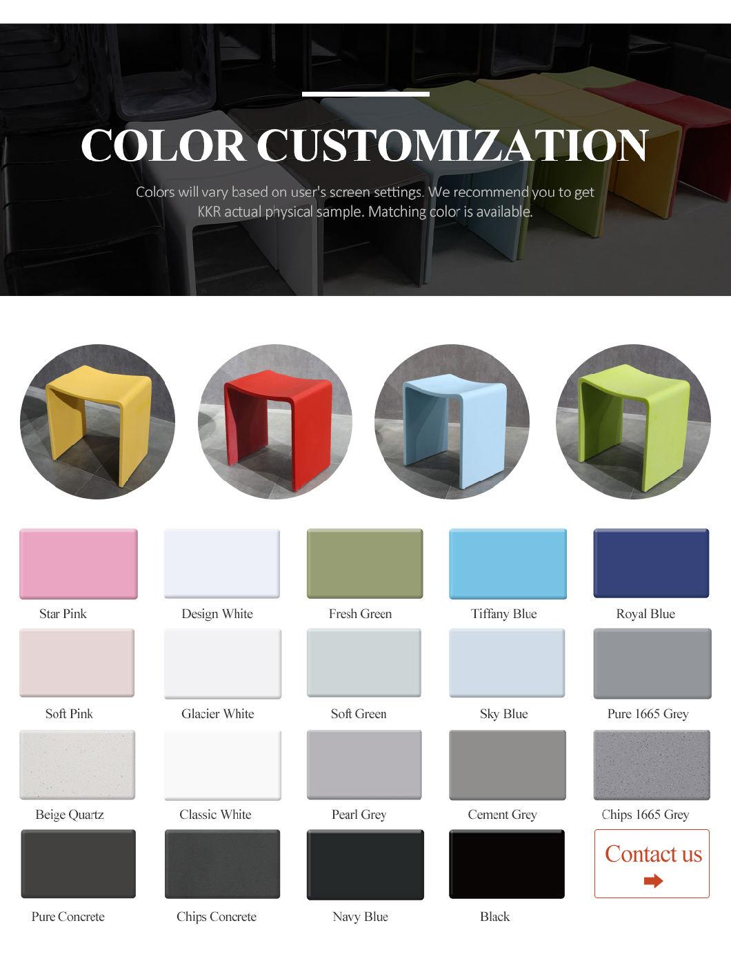 Factory Wholesale Colored Artificial Stone Bathroom Shower Stools