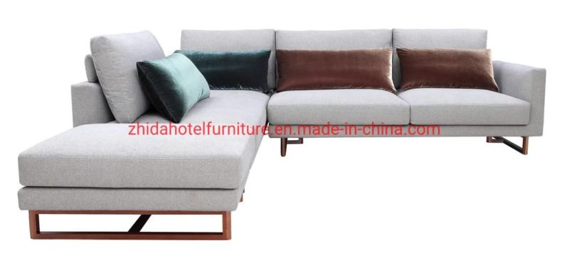 Modern Living Room Big L Shape Corner Sofa with Fabric Leather