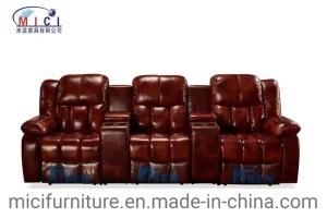 American Style Living Room Furniture Theater Real Leather Recliner Sofa