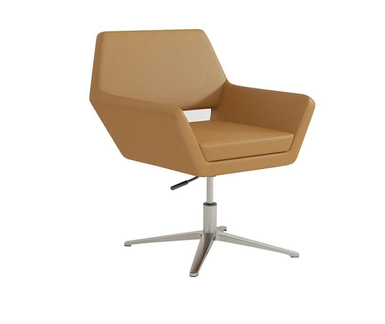 Modern Office Swivel Metal Legs Height Adjustable Lounge Chair for Open Area
