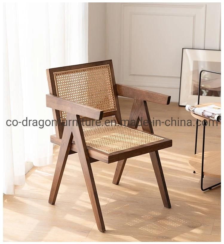 Fashion Wooden Rattan Leisure Chair with Arm for Home Furniture