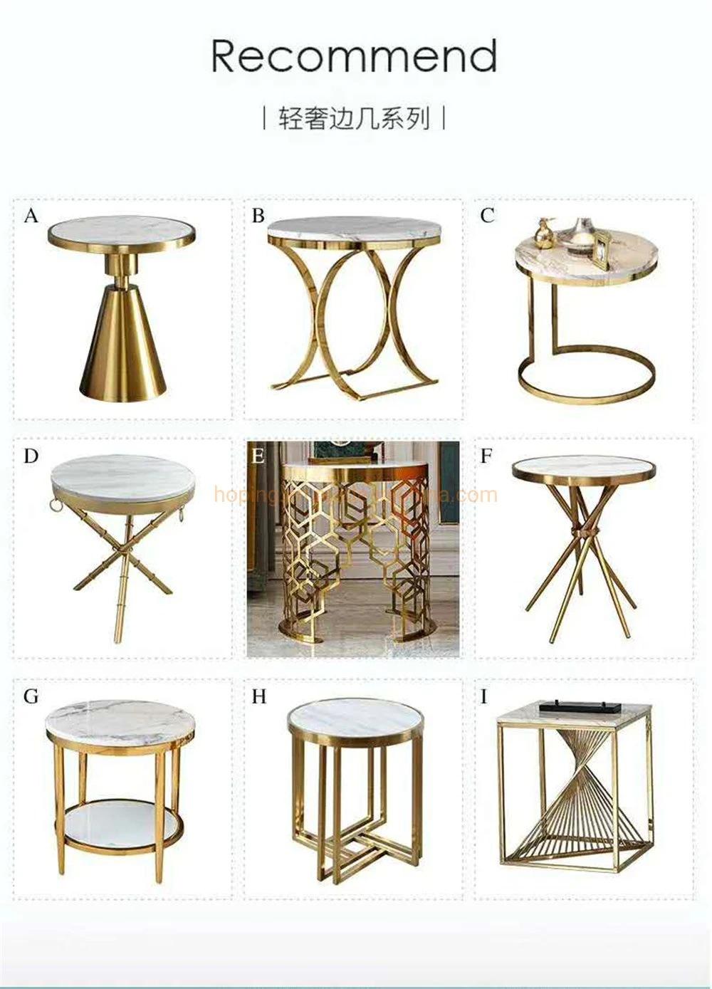 Modern Home Decor Hotel Furniture Laptop Table White Square Circle Glass Marble Small End Coffee Table for Hotel Living Room Lobby Area