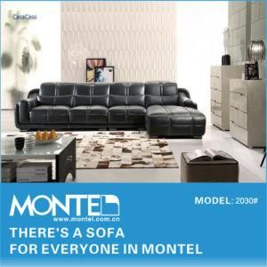 Modern Black Leather Corner Sofa Set