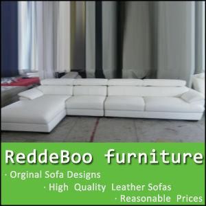 100% Genuine Italy White Leather Sofa 255#