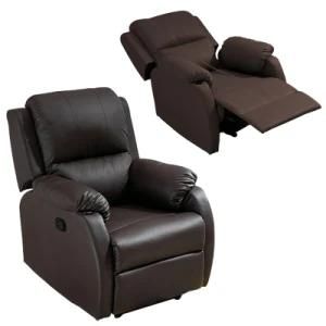 Furniture Factory Provides Deep Coffee Multi-Functional Manual Adjustment PU Fabric Recliner Sofa for Living Room Furniture