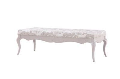 American Style Home Bedroom Bench Fabric Wood Bed Stool