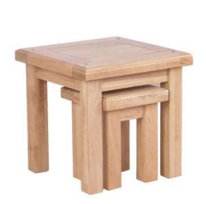 Solid Oak Wooden Nesting Tables/Wood Nest Tables